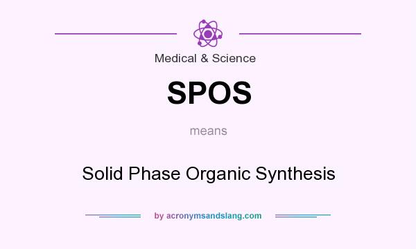 What does SPOS mean? It stands for Solid Phase Organic Synthesis