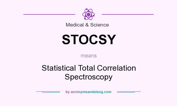 What does STOCSY mean? It stands for Statistical Total Correlation Spectroscopy