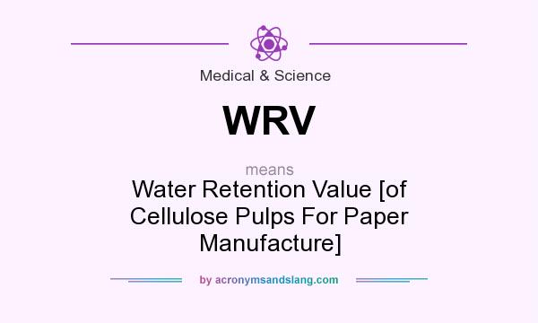 What does WRV mean? It stands for Water Retention Value [of Cellulose Pulps For Paper Manufacture]