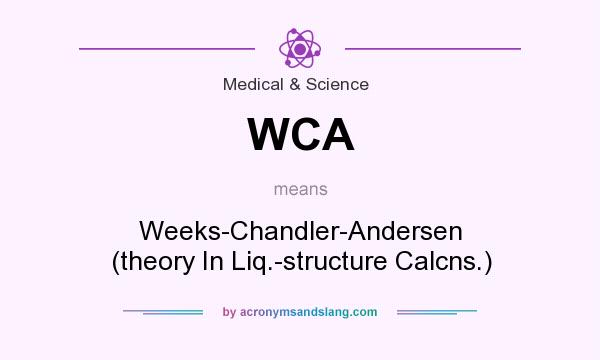 What does WCA mean? It stands for Weeks-Chandler-Andersen (theory In Liq.-structure Calcns.)