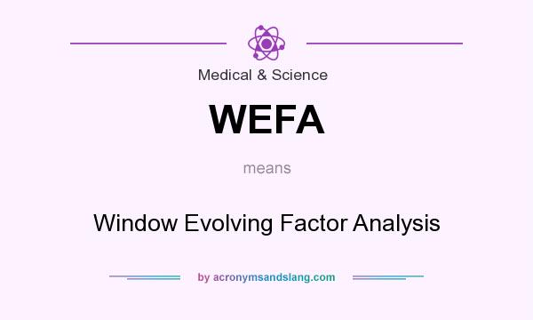 What does WEFA mean? It stands for Window Evolving Factor Analysis