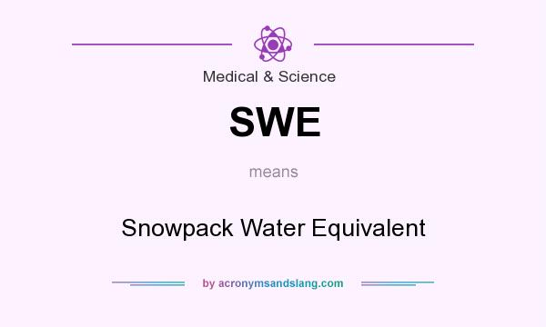 What does SWE mean? It stands for Snowpack Water Equivalent