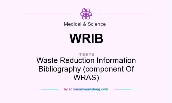 What does WRIB mean? It stands for Waste Reduction Information Bibliography (component Of WRAS)