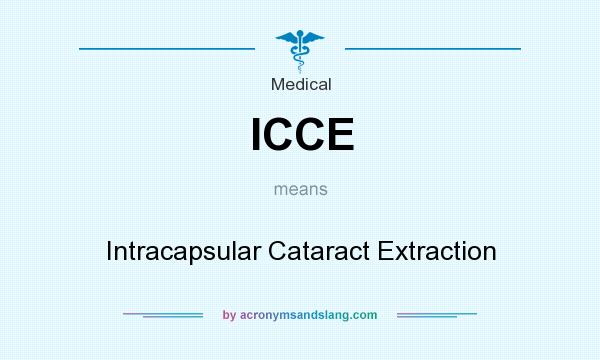 What does ICCE mean? It stands for Intracapsular Cataract Extraction
