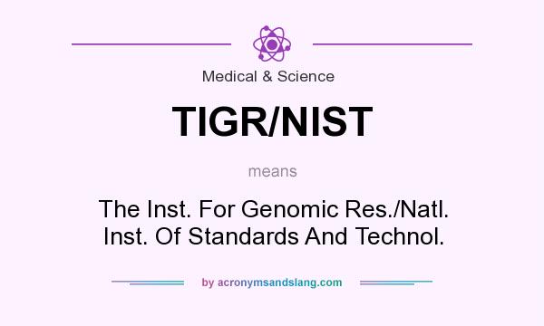 What does TIGR/NIST mean? It stands for The Inst. For Genomic Res./Natl. Inst. Of Standards And Technol.