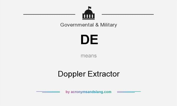 What does DE mean? It stands for Doppler Extractor