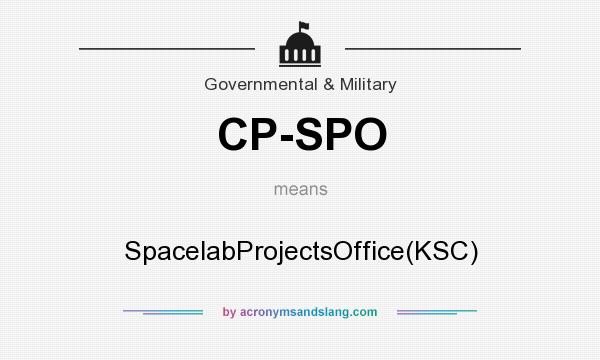 What does CP-SPO mean? It stands for SpacelabProjectsOffice(KSC)