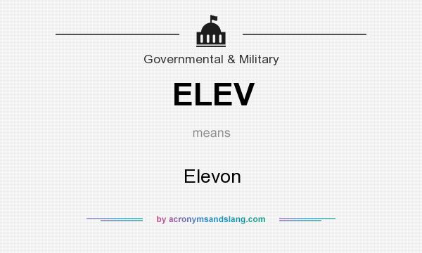 What does ELEV mean? It stands for Elevon