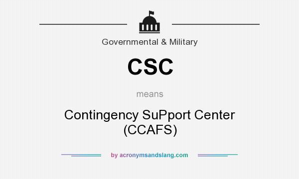 What does CSC mean? It stands for Contingency SuPport Center (CCAFS)