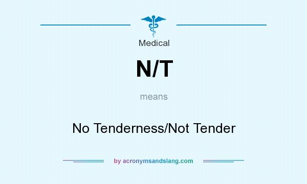 What does N/T mean? It stands for No Tenderness/Not Tender