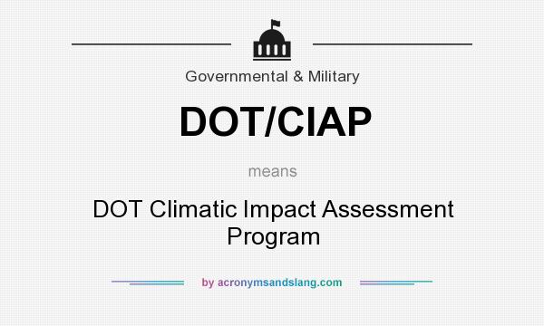 What does DOT/CIAP mean? It stands for DOT Climatic Impact Assessment Program