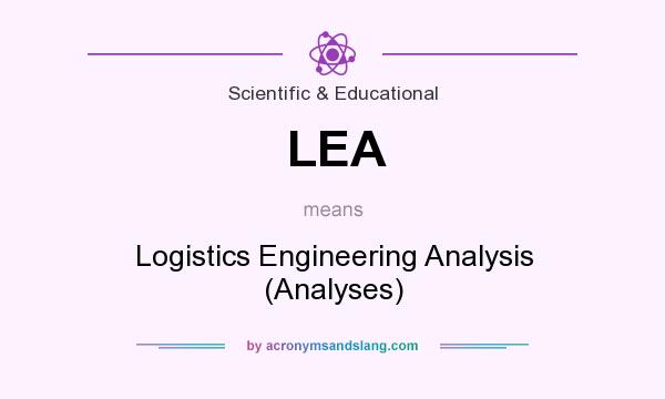 What does LEA mean? It stands for Logistics Engineering Analysis (Analyses)