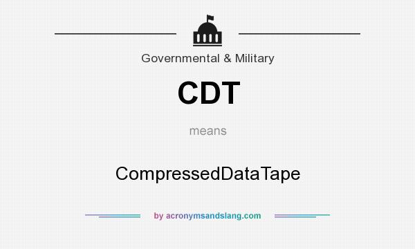 What does CDT mean? It stands for CompressedDataTape