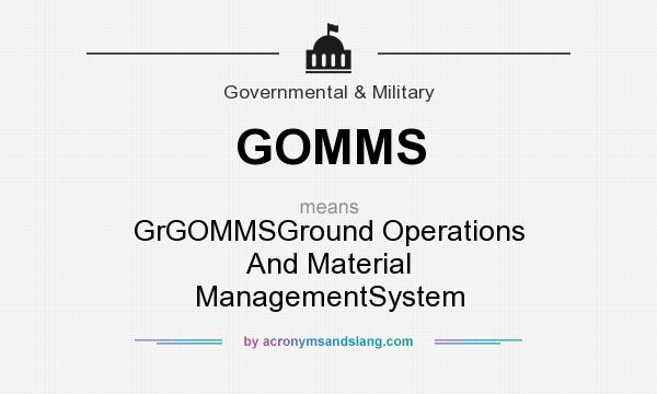 What does GOMMS mean? It stands for GrGOMMSGround Operations And Material ManagementSystem