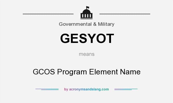 What does GESYOT mean? It stands for GCOS Program Element Name