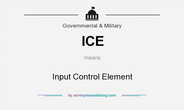 What does ICE mean? It stands for Input Control Element