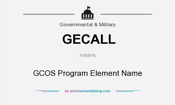What does GECALL mean? It stands for GCOS Program Element Name