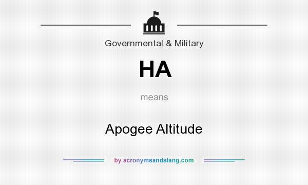 What does HA mean? It stands for Apogee Altitude