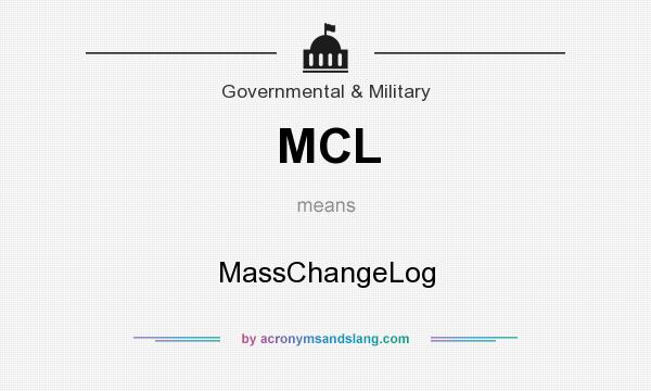 What does MCL mean? It stands for MassChangeLog