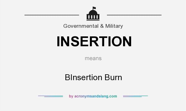 What does INSERTION mean? It stands for BInsertion Burn
