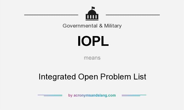 What does IOPL mean? It stands for Integrated Open Problem List