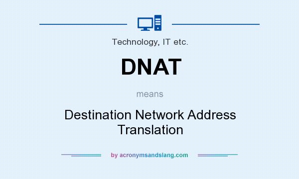 What does DNAT mean? It stands for Destination Network Address Translation