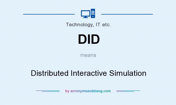 What does DID mean? It stands for Distributed Interactive Simulation