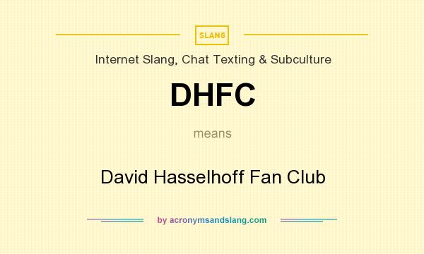 What does DHFC mean? It stands for David Hasselhoff Fan Club