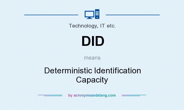 What does DID mean? It stands for Deterministic Identification Capacity