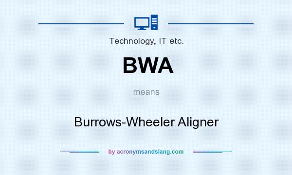 What does BWA mean? It stands for Burrows-Wheeler Aligner