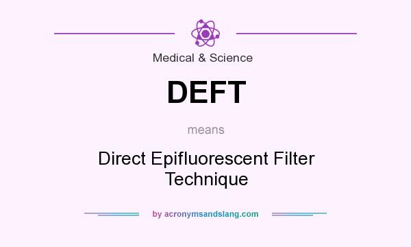 What does DEFT mean? It stands for Direct Epifluorescent Filter Technique