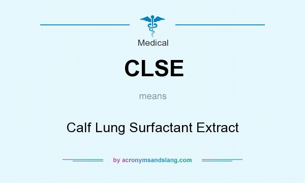 What does CLSE mean? It stands for Calf Lung Surfactant Extract