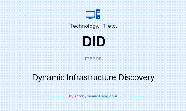 What does DID mean? It stands for Dynamic Infrastructure Discovery