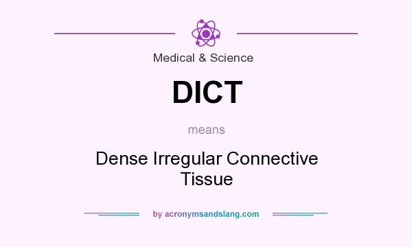 What does DICT mean? It stands for Dense Irregular Connective Tissue
