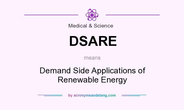 What does DSARE mean? It stands for Demand Side Applications of Renewable Energy