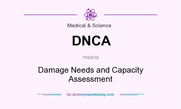 What does DNCA mean? It stands for Damage Needs and Capacity Assessment