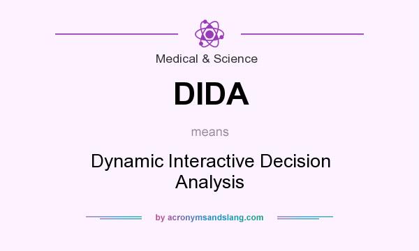 What does DIDA mean? It stands for Dynamic Interactive Decision Analysis