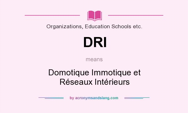 What does DRI mean? It stands for Domotique Immotique et Réseaux Intérieurs