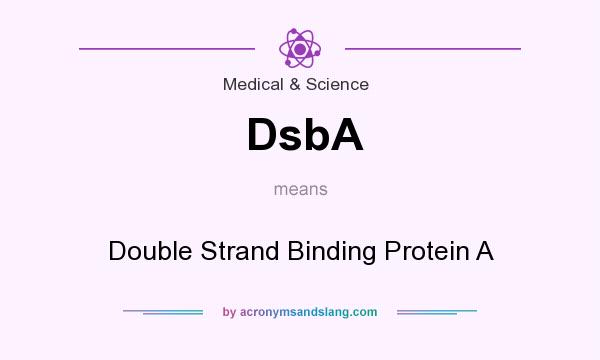 What does DsbA mean? It stands for Double Strand Binding Protein A