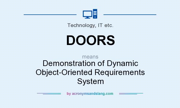 What does DOORS mean? It stands for Demonstration of Dynamic Object-Oriented Requirements System