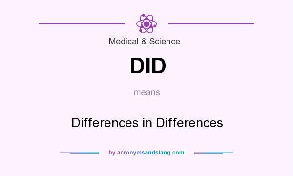 What does DID mean? It stands for Differences in Differences