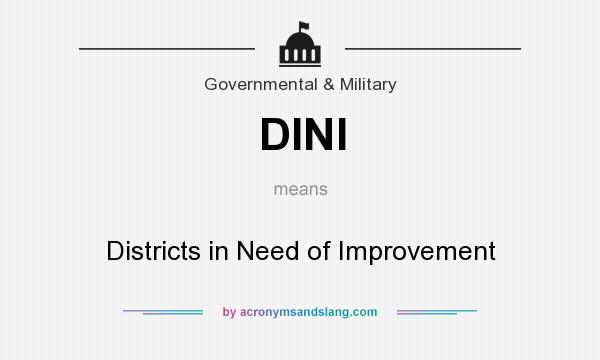 What does DINI mean? It stands for Districts in Need of Improvement