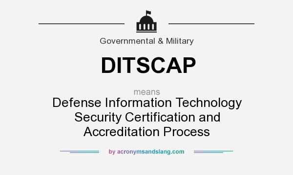 What does DITSCAP mean? It stands for Defense Information Technology Security Certification and Accreditation Process
