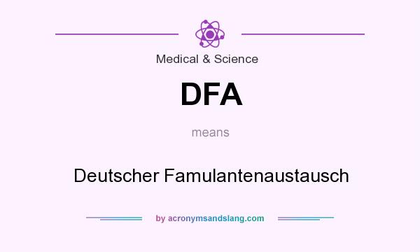 What does DFA mean? It stands for Deutscher Famulantenaustausch