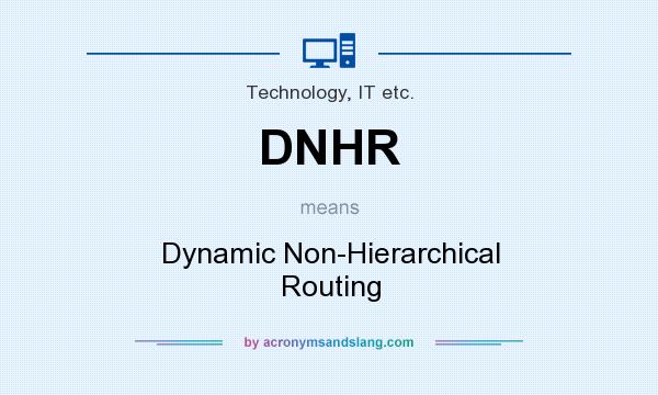 What does DNHR mean? It stands for Dynamic Non-Hierarchical Routing