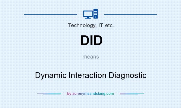 What does DID mean? It stands for Dynamic Interaction Diagnostic
