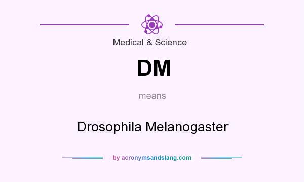 What does DM mean? It stands for Drosophila Melanogaster