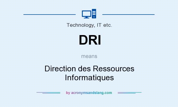 What does DRI mean? It stands for Direction des Ressources Informatiques