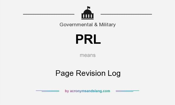 What does PRL mean? It stands for Page Revision Log