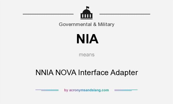 What does NIA mean? It stands for NNIA NOVA Interface Adapter